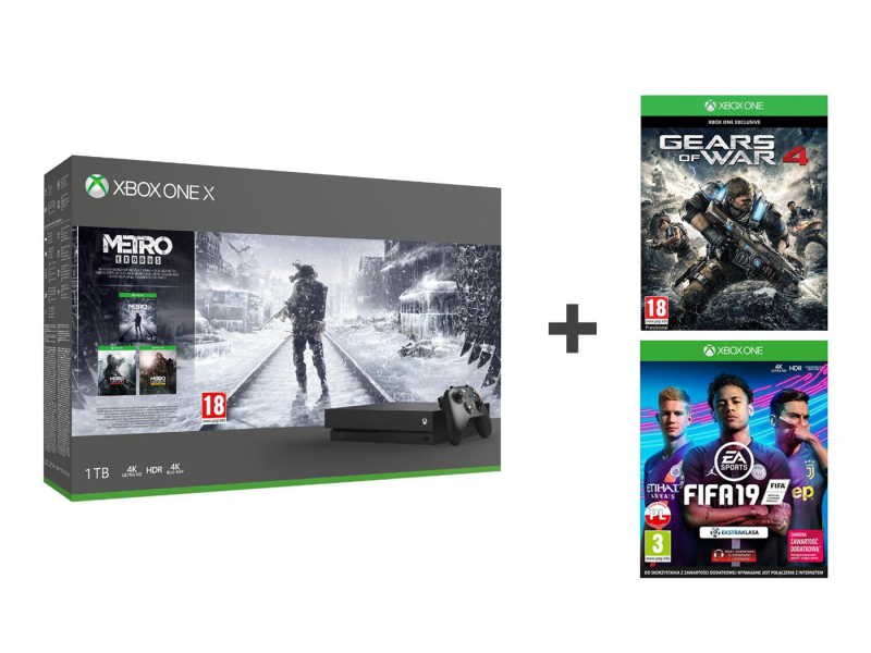 Microsoft Xbox One X 1TB +Metro Saga+GoW 4+Fifa19+EA Access